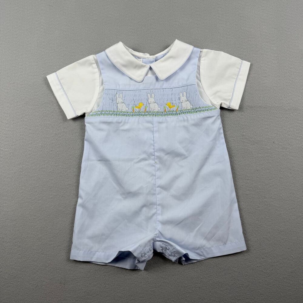 Petit Ami Smocked Bunny Baby Romper 12months